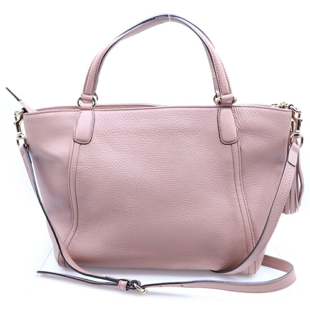 Gucci Handbag Pink GG Leather Interlocking Tassel Shoulder Bag Soho Logo